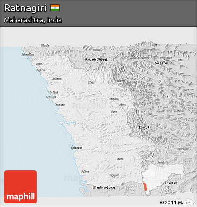 Silver Style Panoramic Map of Ratnagiri