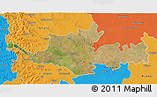 Satellite 3D Map of Sangli, political outside
