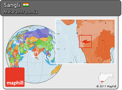 Political Location Map of Sangli