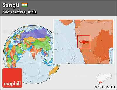 Political Location Map of Sangli