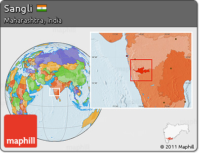 Political Location Map of Sangli