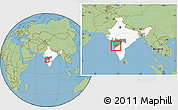 Savanna Style Location Map of Sangli, highlighted country, highlighted parent region, within the entire country