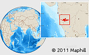 Shaded Relief Location Map of Sangli