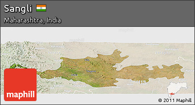 Satellite Panoramic Map of Sangli, lighten
