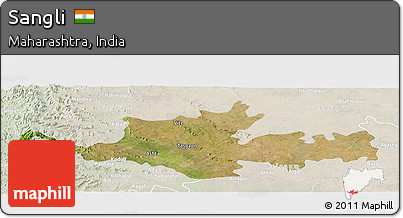 Satellite Panoramic Map of Sangli, lighten