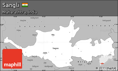 Gray Simple Map of Sangli