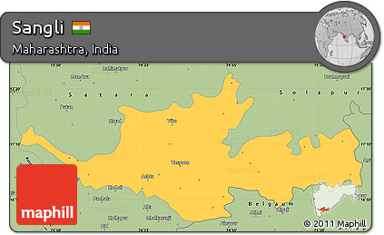 Savanna Style Simple Map of Sangli