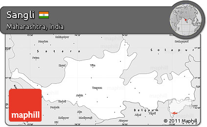 Silver Style Simple Map of Sangli
