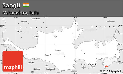 Silver Style Simple Map of Sangli
