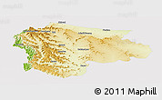 Physical Panoramic Map of Satara, cropped outside