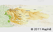 Physical Panoramic Map of Satara, lighten