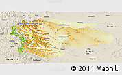 Physical Panoramic Map of Satara, shaded relief outside