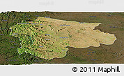 Satellite Panoramic Map of Satara, darken
