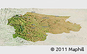 Satellite Panoramic Map of Satara, lighten