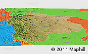 Satellite Panoramic Map of Satara, political outside