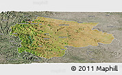 Satellite Panoramic Map of Satara, semi-desaturated