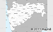 Gray Simple Map of Maharashtra, single color outside