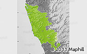 Physical Map of Sindhudurg, desaturated