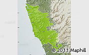 Physical Map of Sindhudurg, semi-desaturated