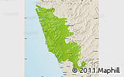 Physical Map of Sindhudurg, shaded relief outside