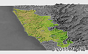 Satellite Panoramic Map of Sindhudurg, desaturated