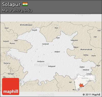 Classic Style 3D Map of Solapur