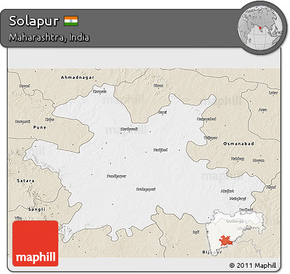 Classic Style 3D Map of Solapur