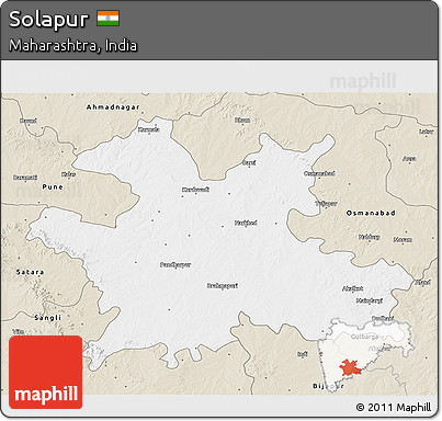 Classic Style 3D Map of Solapur