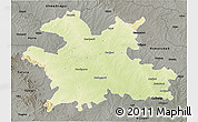Physical 3D Map of Solapur, darken, semi-desaturated