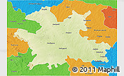 Physical 3D Map of Solapur, political outside