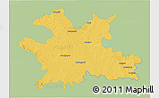 Savanna Style 3D Map of Solapur, single color outside