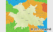 Physical Map of Solapur, political outside