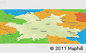 Physical Panoramic Map of Solapur, political outside