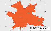 Political Simple Map of Solapur, single color outside