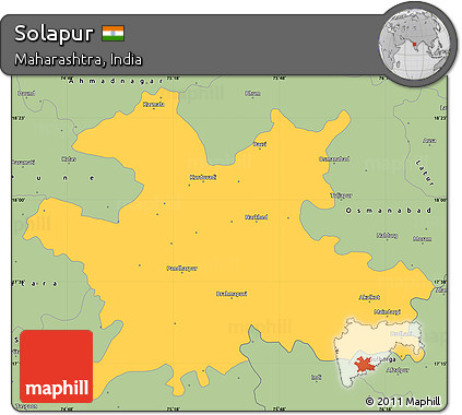 Savanna Style Simple Map of Solapur