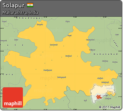 Savanna Style Simple Map of Solapur