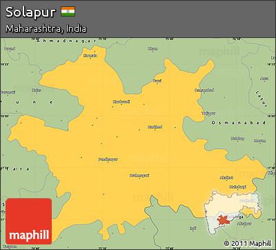 Savanna Style Simple Map of Solapur