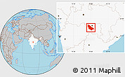 Gray Location Map of Wardha, highlighted country
