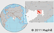 Gray Location Map of Wardha, highlighted parent region