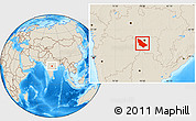 Shaded Relief Location Map of Wardha