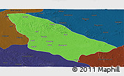 Political Panoramic Map of Wardha, darken