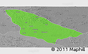Political Panoramic Map of Wardha, desaturated