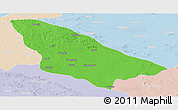 Political Panoramic Map of Wardha, lighten
