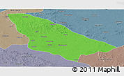 Political Panoramic Map of Wardha, semi-desaturated
