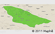 Political Panoramic Map of Wardha, shaded relief outside