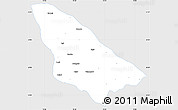 Silver Style Simple Map of Wardha, single color outside