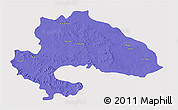 Political 3D Map of Yavatmal, cropped outside