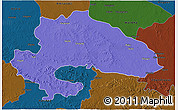 Political 3D Map of Yavatmal, darken