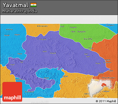 Political 3D Map of Yavatmal