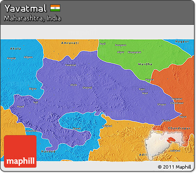 Political 3D Map of Yavatmal